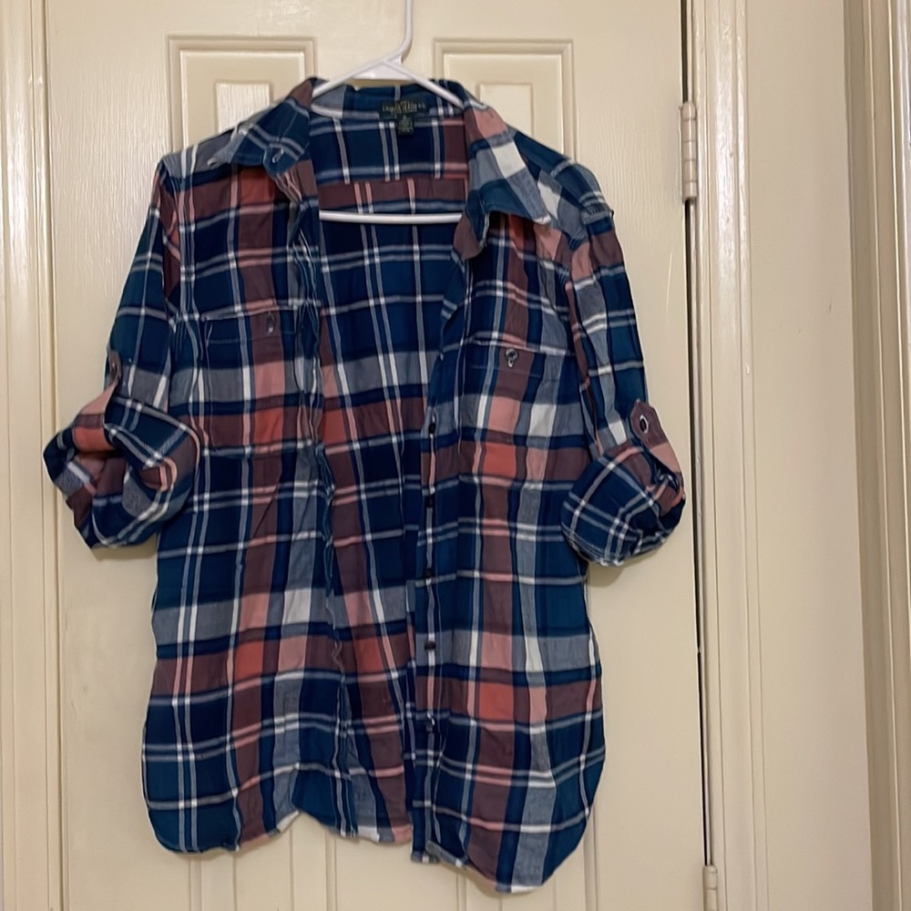 Ralph Lauren womens plaid shirt. Size XL.